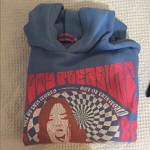 Blue Hoodie with Graphic Print